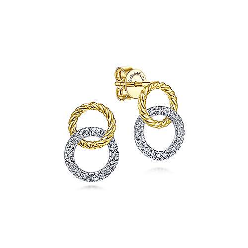 14K TT .23cttw Diamond Earrings - Walter Bauman Jewelers