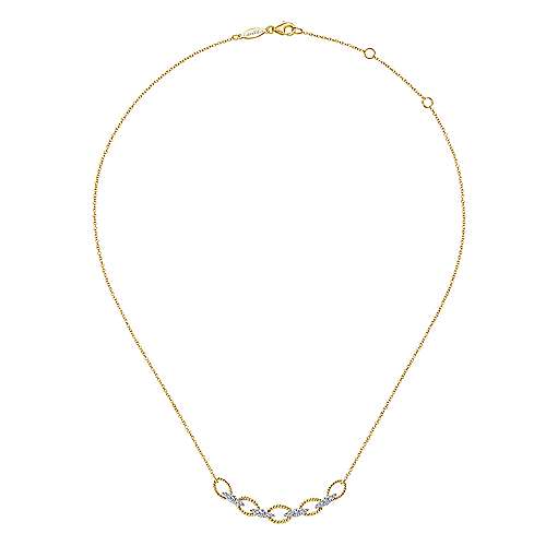 14K TT .25cttw 17" Link Necklace - Walter Bauman Jewelers