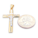 14K TT 44.2x24mm INRI Crucifix - Walter Bauman Jewelers