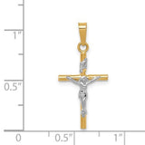 14K TT Crucifix 0.8grms - Walter Bauman Jewelers