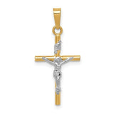 14K TT Crucifix 0.8grms - Walter Bauman Jewelers