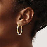 14K TT DC Twist Hoop Earrings 3.1grms - Walter Bauman Jewelers