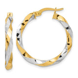 14K TT DC Twist Hoop Earrings 3.1grms - Walter Bauman Jewelers