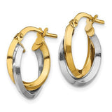 14K TT Double Hoop Earrings 1.6grms - Walter Bauman Jewelers