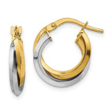 14K TT Double Hoop Earrings 1.6grms - Walter Bauman Jewelers