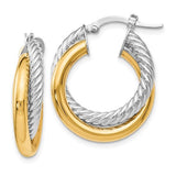 14K TT Double Rope Design Hoop Earrings 3.2grms - Walter Bauman Jewelers