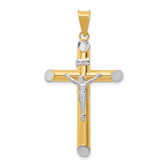 14K TT Hollow Crucifix - Walter Bauman Jewelers