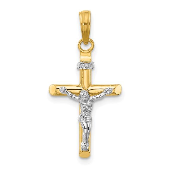 14K TT Hollow Crucifix 1.9grm - Walter Bauman Jewelers