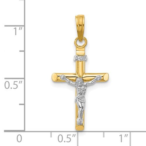 14K TT Hollow Crucifix 1.9grm - Walter Bauman Jewelers