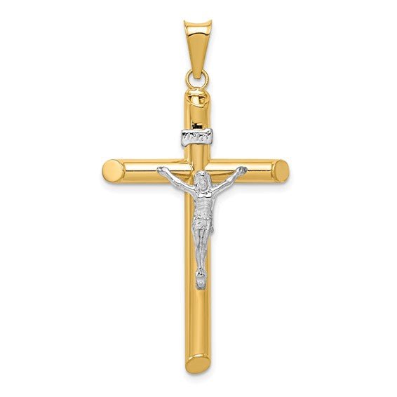 14K TT Hollow Crucifix - Walter Bauman Jewelers