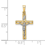 14K TT Open Solid Crucifix 0.8grms - Walter Bauman Jewelers