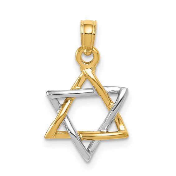 14K TT Open Star Of David Pendant - Walter Bauman Jewelers