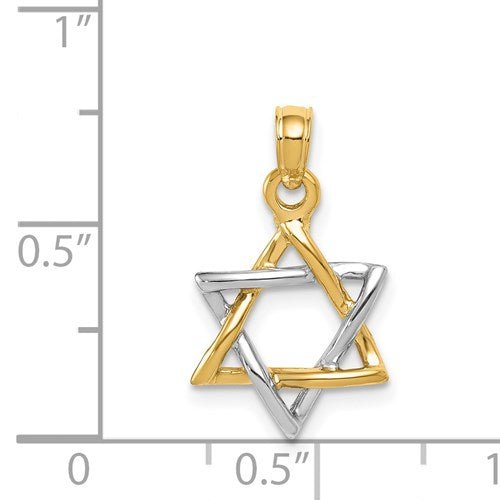 14K TT Open Star Of David Pendant - Walter Bauman Jewelers