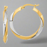 14K TT Polished Twist Hoop Earrings 2.3grms - Walter Bauman Jewelers