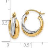14K TT Small Double Hoop Earrings - Walter Bauman Jewelers