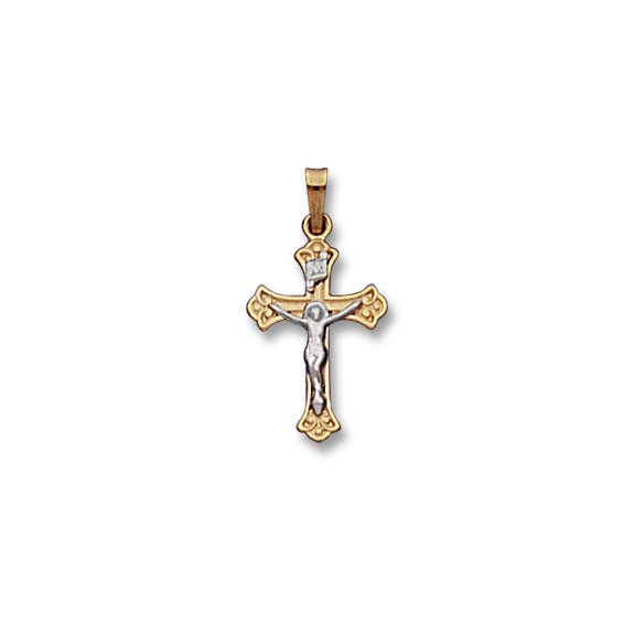 14K TT Small Fancy Crucifix 1.0grms - Walter Bauman Jewelers