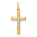 14K TT Solid Crucifix 0.6grms - Walter Bauman Jewelers