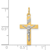 14K TT Solid Crucifix 0.7grms - Walter Bauman Jewelers