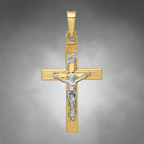 14K TT Solid Crucifix 1.4 - Walter Bauman Jewelers