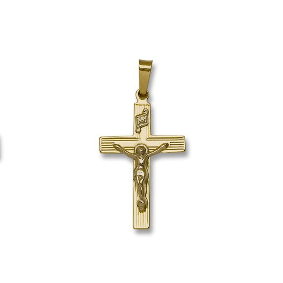 14K TT Solid Crucifix 1.5grms - Walter Bauman Jewelers