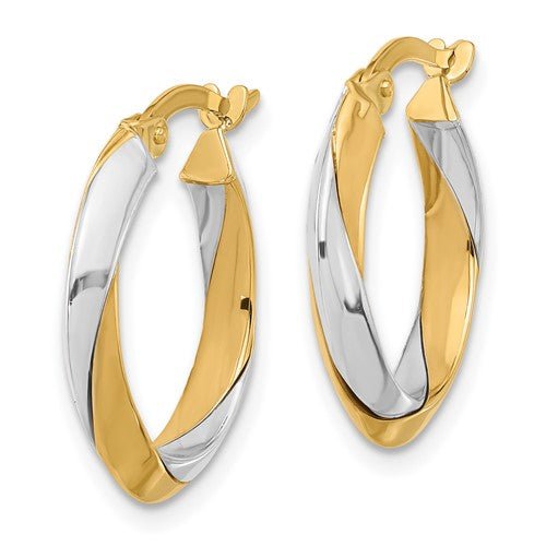 14K TT Twist Hoop Earrings 1.8grms - Walter Bauman Jewelers