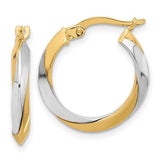 14K TT Twist Hoop Earrings 1.8grms - Walter Bauman Jewelers