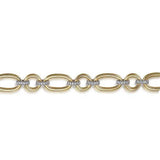 14K Two-Tone 0.39ctw Gold Diamond Hollow Tube Link Chain Bracelet - Walter Bauman Jewelers
