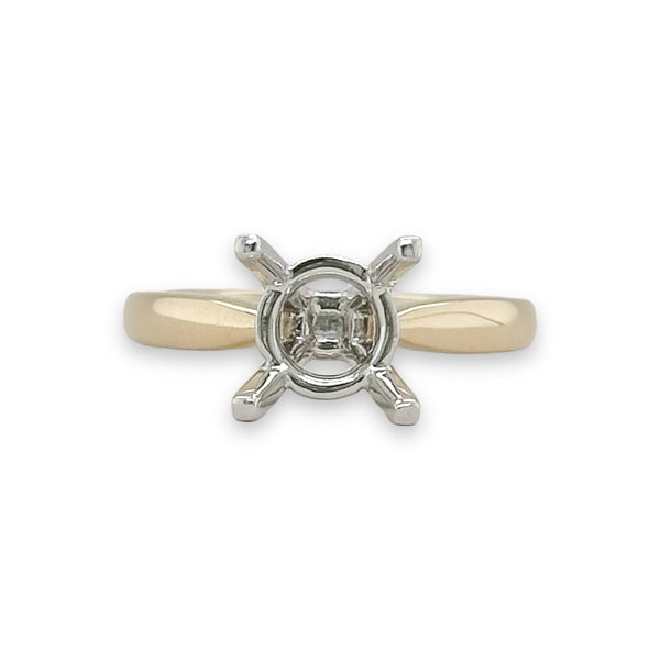 14K Two-Tone 4 Prong Mounting - Walter Bauman Jewelers