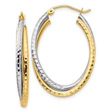 14k Two-Tone Hoop Earrings - Walter Bauman Jewelers