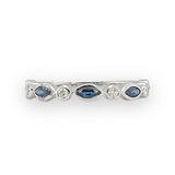 14K W Gold 0.05ctw Diamond and 0.60ctw Blue Sapphire Ring - Walter Bauman Jewelers