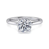 14K W Gold 0.13cttw Hidden Halo Round Diamond Engagement Ring - Walter Bauman Jewelers