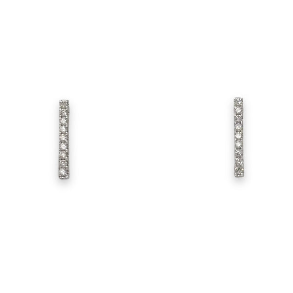 14K W Gold 0.13ctw Diamond Stick Earrings - Walter Bauman Jewelers