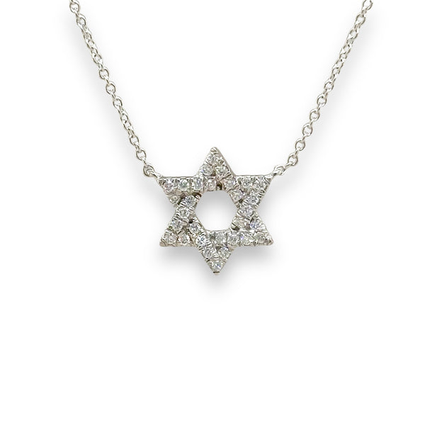 14K W Gold 0.13ctw Star Of David Diamond Pendant - Walter Bauman Jewelers