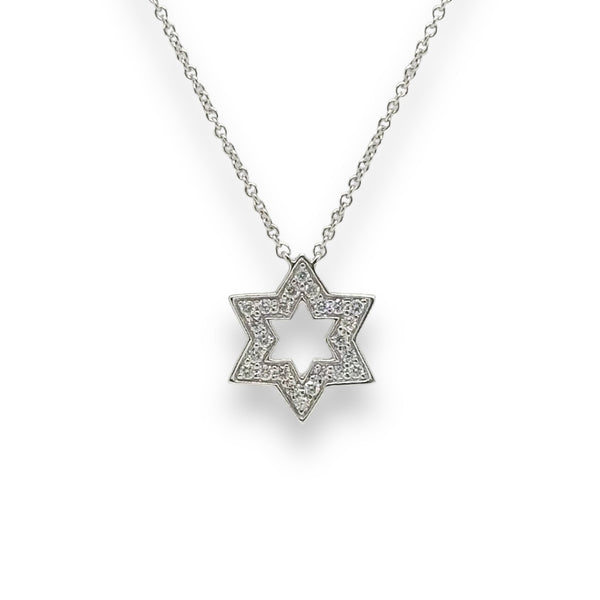 14K W Gold 0.13ctw Star Of David Diamond Pendant - Walter Bauman Jewelers