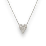 14K W Gold 0.15ctw Pave Diamond Heart Pendant - Walter Bauman Jewelers