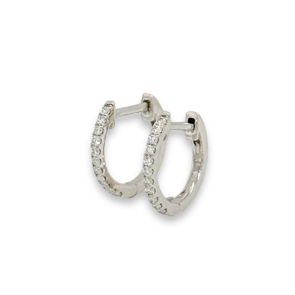 14K W Gold 0.17ctw Diamond Hoop Earrings - Walter Bauman Jewelers