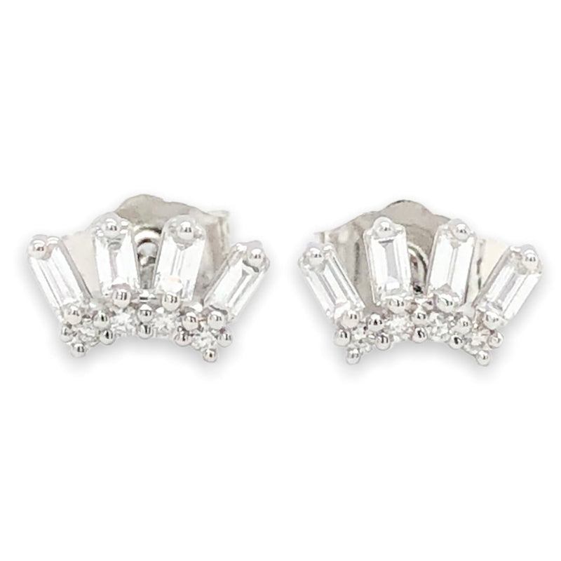14K W Gold 0.20cttw Diamond Earrings - Walter Bauman Jewelers
