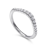 14K W Gold 0.25cttw Curved French Pave Diamond Wedding Band - Walter Bauman Jewelers