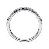 14K W Gold 0.25cttw Curved French Pave Diamond Wedding Band - Walter Bauman Jewelers