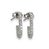 14K W Gold 0.25cttw H/SI2 Diamond Half Hoop Earrings - Walter Bauman Jewelers