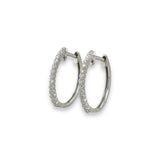 14K W Gold 0.25ctw Oval Diamond Hoop Earrings - Walter Bauman Jewelers