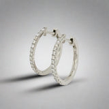 14K W Gold 0.30ctw Diamond Hoop Earrings - Walter Bauman Jewelers