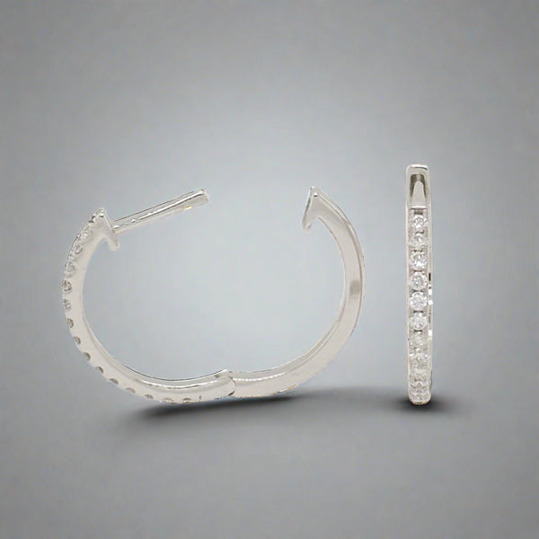 14K W Gold 0.30ctw Diamond Hoop Earrings - Walter Bauman Jewelers