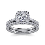 14K W Gold 0.30ctw Halo Diamond Engagement Ring - Walter Bauman Jewelers