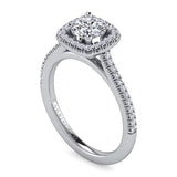 14K W Gold 0.30ctw Halo Diamond Engagement Ring - Walter Bauman Jewelers