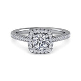 14K W Gold 0.30ctw Halo Diamond Engagement Ring - Walter Bauman Jewelers