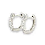 14K W Gold 0.30ctw Small Diamond Hoop Earrings - Walter Bauman Jewelers