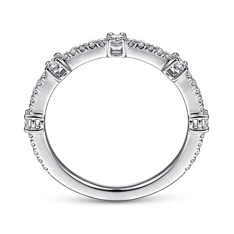 14K W Gold 0.32cttw SI2/G Diamond Diamond Station Ring - Walter Bauman Jewelers
