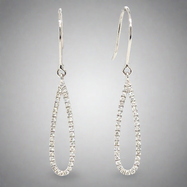 14K W Gold 0.35cttw Diamond Drop Earrings - Walter Bauman Jewelers
