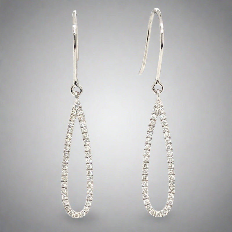 14K W Gold 0.35cttw Diamond Drop Earrings - Walter Bauman Jewelers